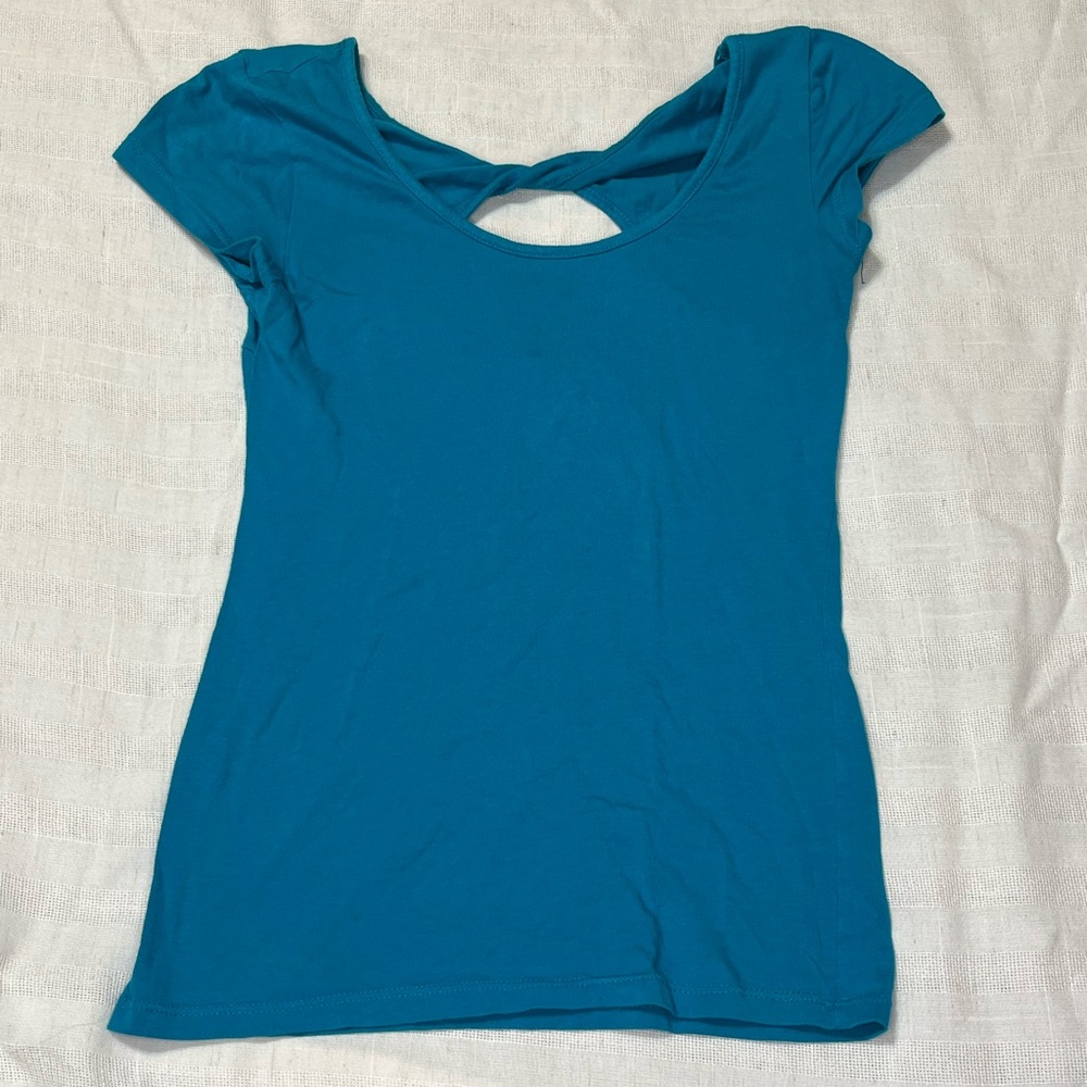 Ambiance Apparel Peacock Blue Shirt